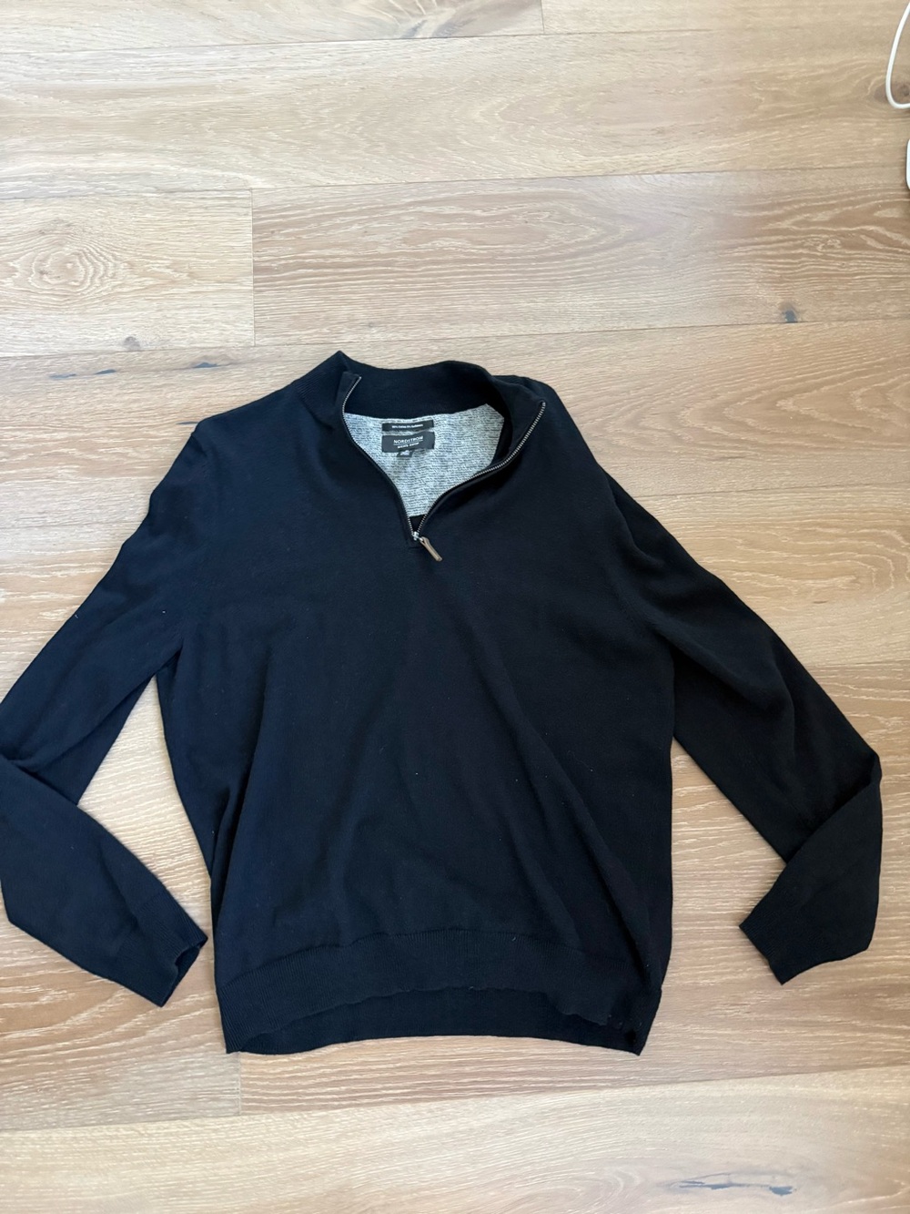 Nordstrom Men's Black Half-Zip Sweater